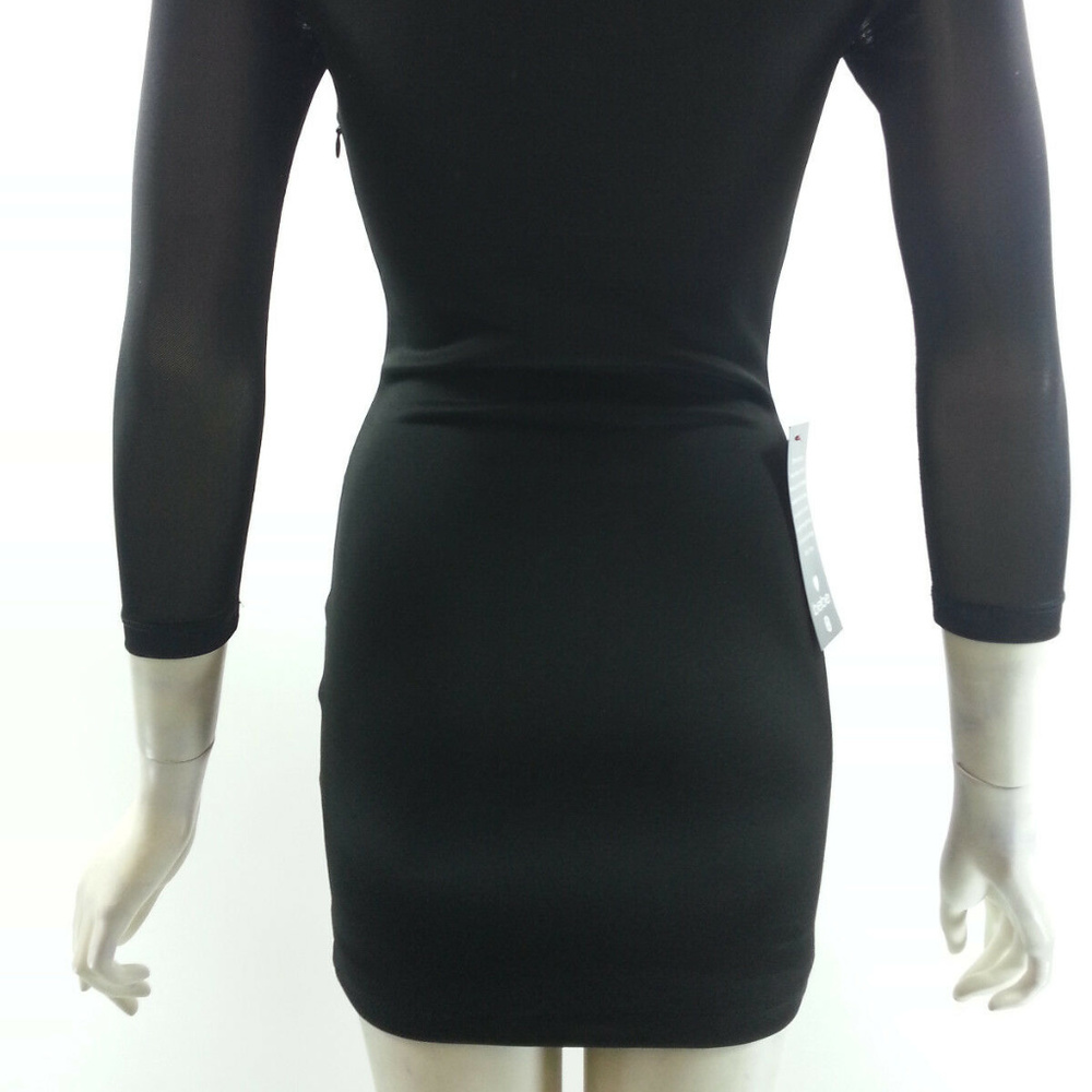 💋 BEBE Black Silver Sequin Bodycon XXS new RARE 💋 - Picture 4 of 8